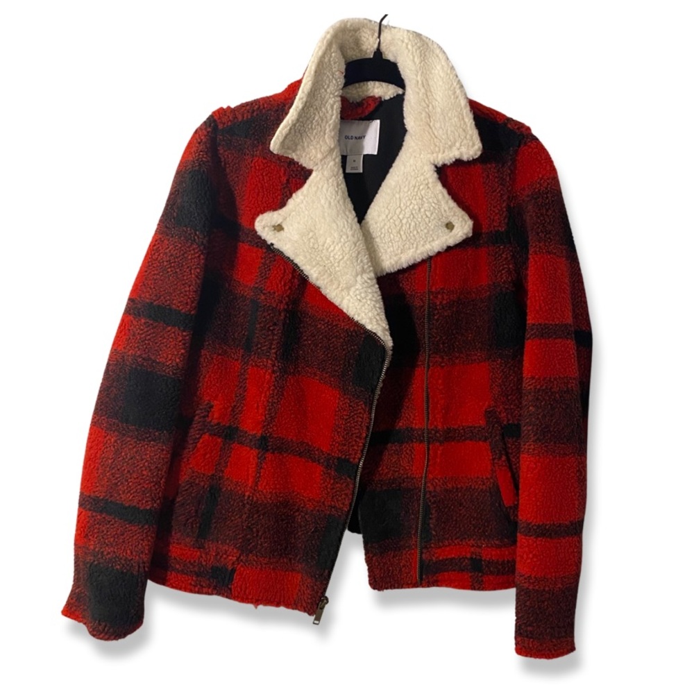 OLD NAVY - WOOL RED & BLACK FLANNEL JACKET